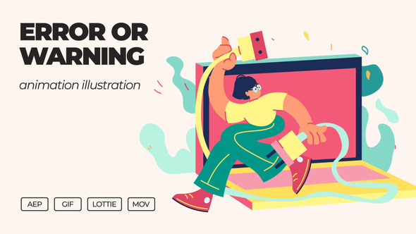 Error or Warning - Animation Illustration Elements template preview