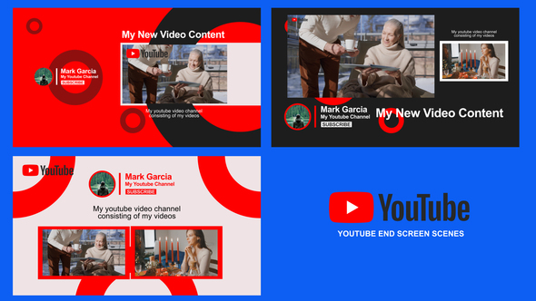 YouTube End Screen Pack - Outro & Subscribe Scenes – After Effects broadcast-packages template preview
