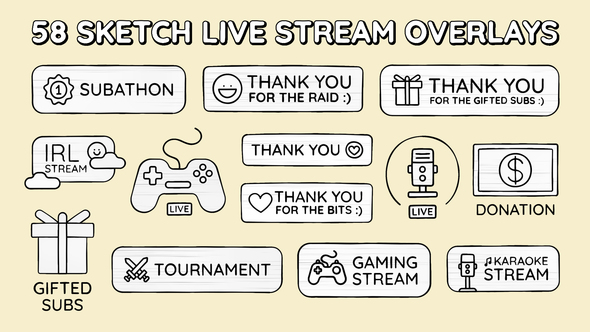 Sketch Live Stream Overlays Elements template preview