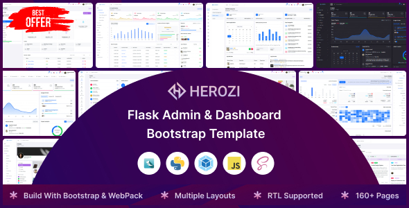 Herozi - Flask Admin & Dashboard Template by SRBThemes | ThemeForest