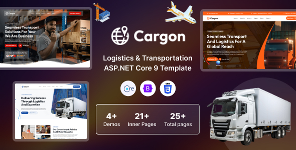 Cargon – Logistics, Cargo & Transportation ASP.NET Core 9 Template