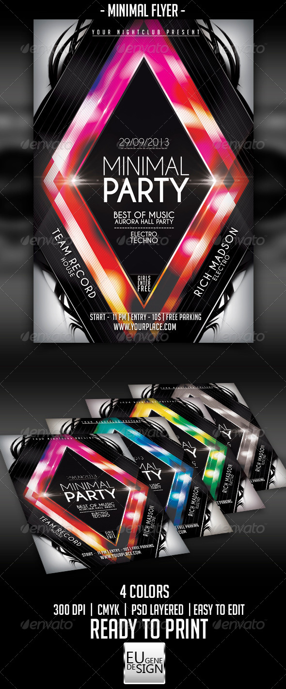 Minimal Flyer Template - Clubs & Parties Events