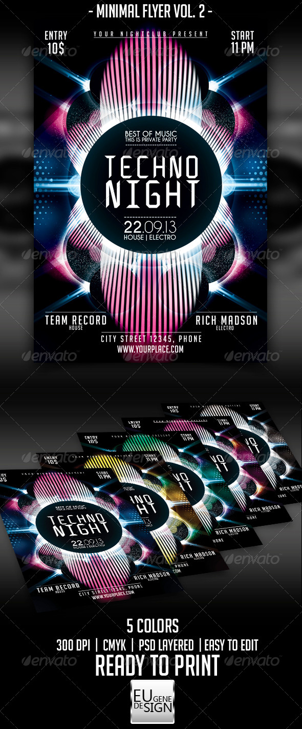 Minimal Flyer Template Vol. 2 - Clubs & Parties Events