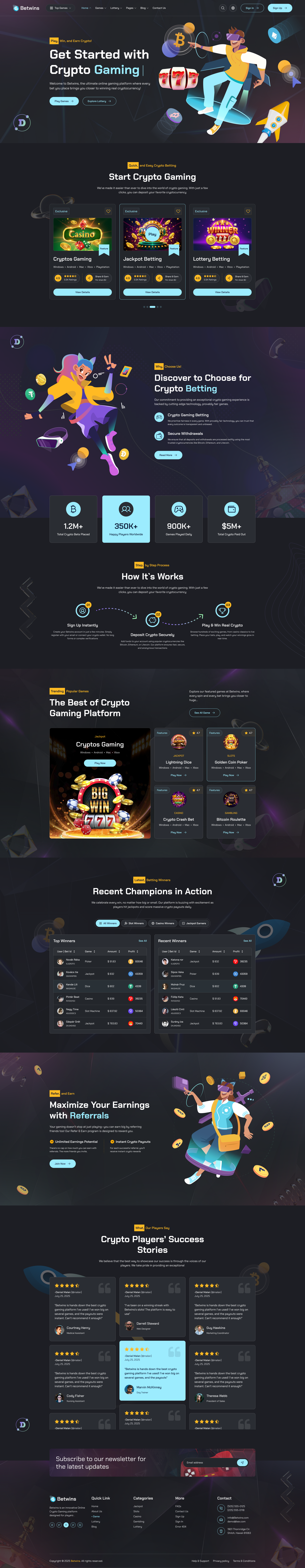 Betwins - Next JS React - Online Crypto Gaming & Lottery Affiliate Template  by wowtheme7