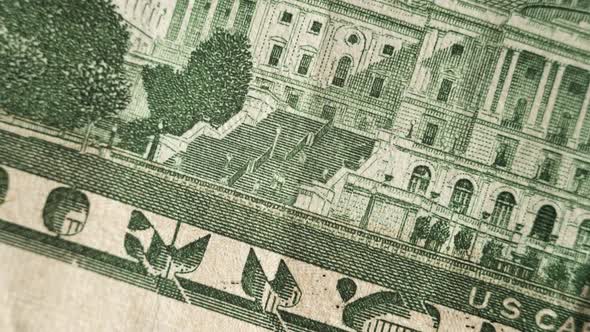 Fifty Dollar Banknote Stop Motion Macro Close Up Shot. Macro 50 USD Finance Freedom and Investment alt