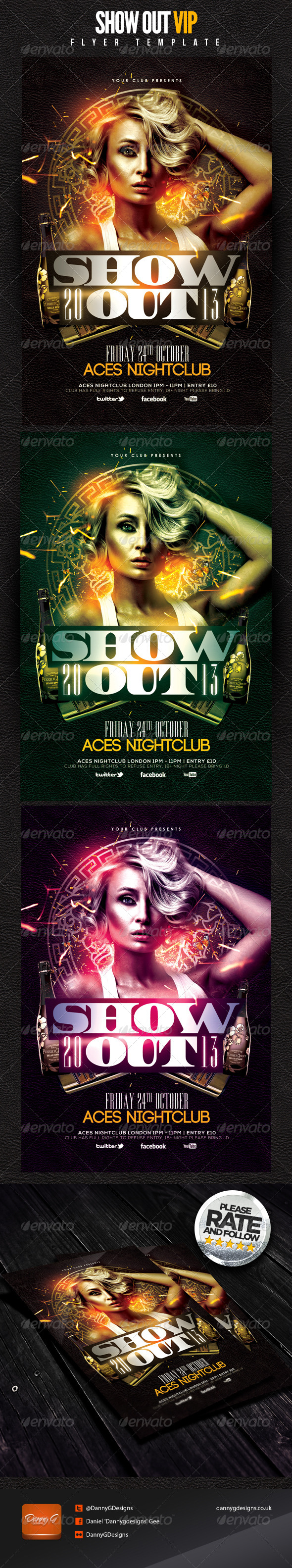 Show Out VIP Flyer Template - Clubs & Parties Events