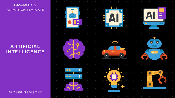 Artificial Intelligence graphic animation template | After Effects Elements template preview