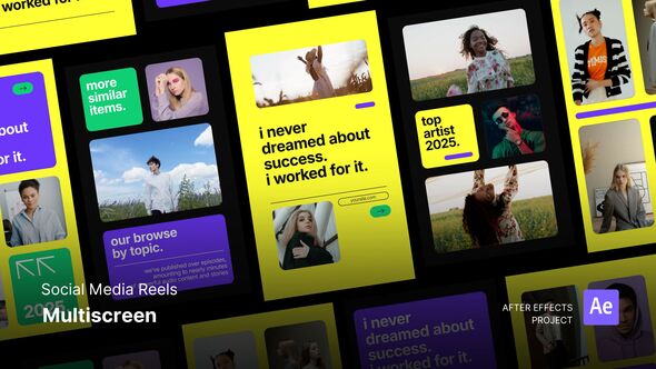 Reels - Multiscreen Display After Effects Project Files Product Promo template preview