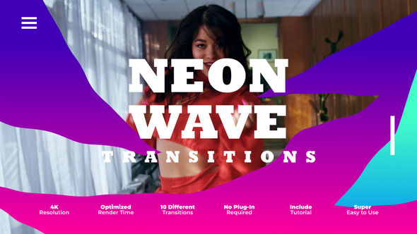 Neon Wave Transitions Elements template preview