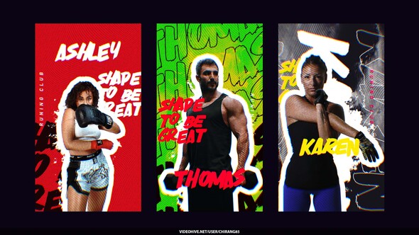 Sports Gym Stories Video Displays template preview