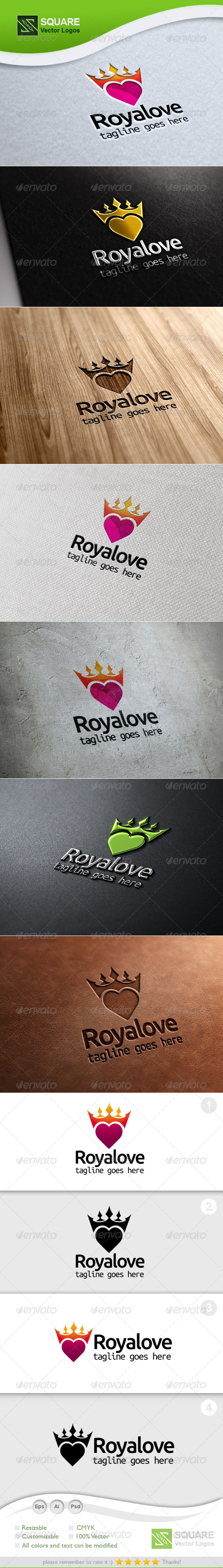 Crown, Heart Vector Logo Template - Symbols Logo Templates
