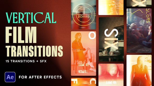 Vertical Film Transitions Pack Elements template preview