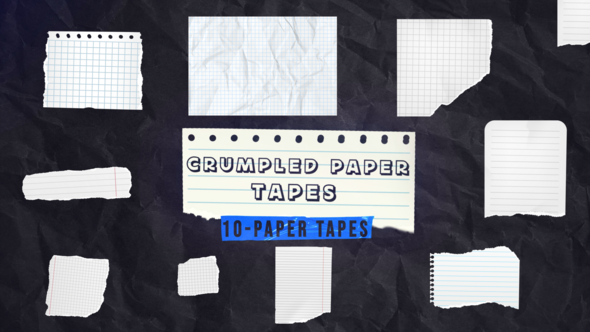 Crumpled Paper Tapes Titles template preview