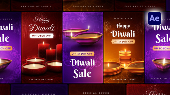 Diwali Stories Pack Openers template preview