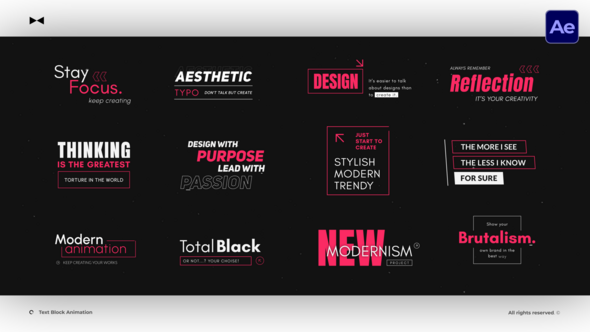 Text Block Animation  AE Titles template preview