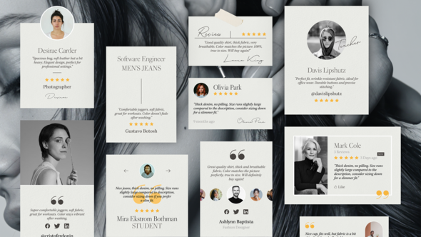 Testimonials, Reviews & Quotes - After Effects Template Elements template preview