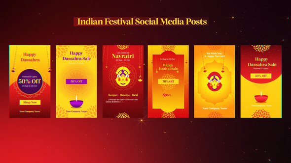 Indian Festival Social Media Posts Product Promo template preview