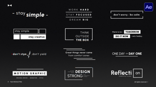 Text Minimal Titles  AE Titles template preview