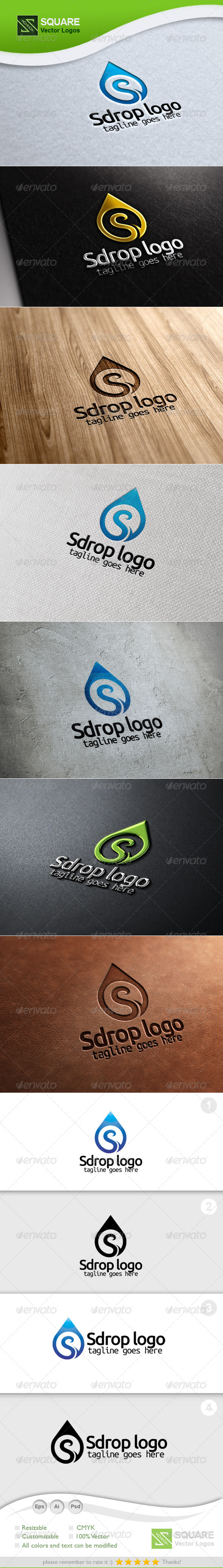 S Letter Drop Vector Logo Template - Letters Logo Templates
