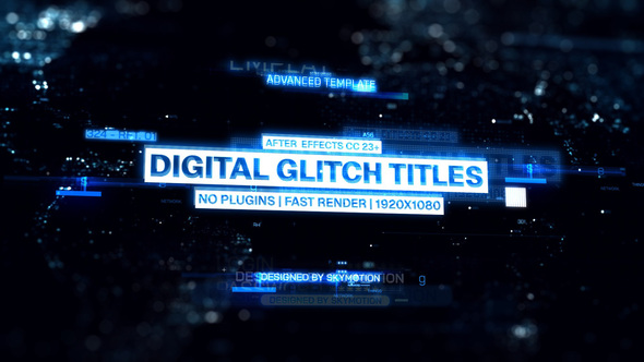 Digital Glitch Titles Titles template preview