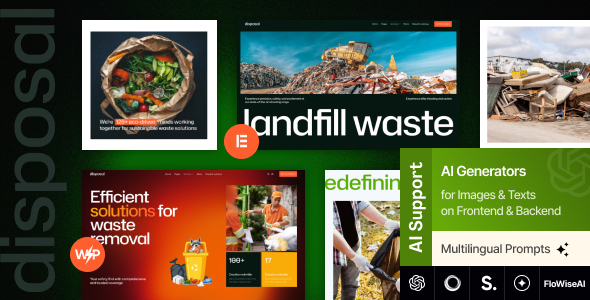 Disposal – Waste Removal & Recycling WordPress Theme Nulled