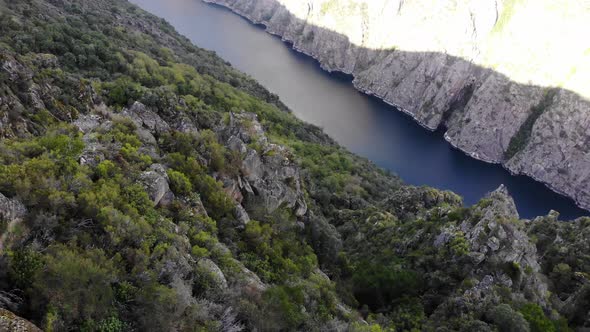 River Sil Canyon, Galicia Spain. Aerial View alt