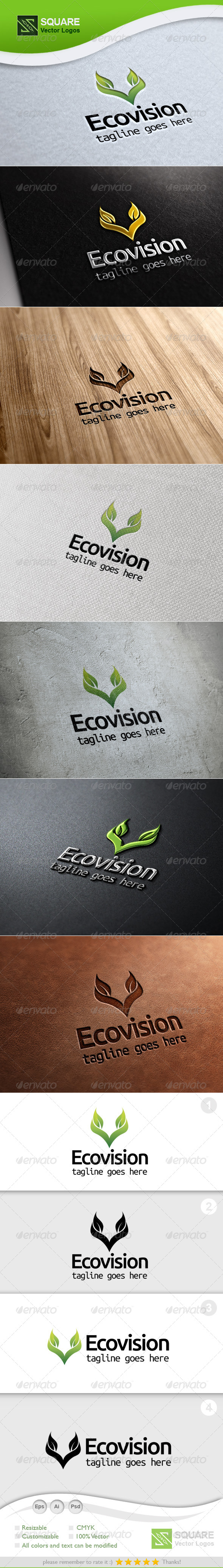 V Letter Leafs Vector Logo Template - Nature Logo Templates