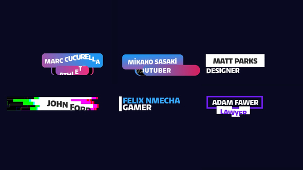 Youtube Lower Thirds Elements template preview