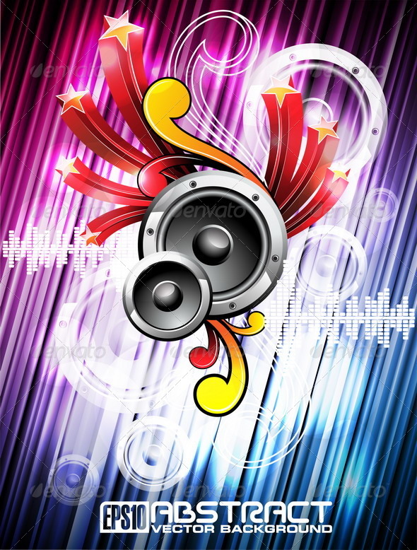 Abstract vector shiny music background design - Media Technology