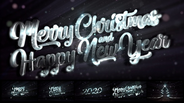 Merry Christmas And Happy New Year 2020 Silver Loop Backgrounds 5in1
