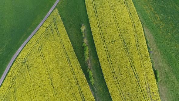 Aerial video of a traditional Swiss Village in the Aarau County of Switzerland during spring alt