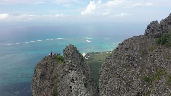 View From the Height of the Snowwhite Beach of Le Morne on the Island of Mauritius in the Indian alt