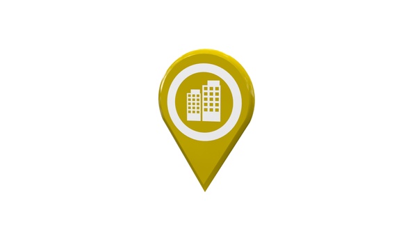 Apartment 3D Map Location Pin Yellow V4 alt