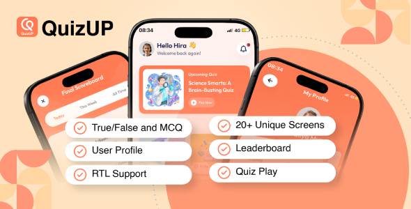 QuizUp – Flutter Quiz Application UI Template
