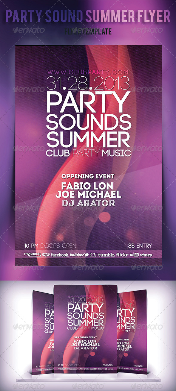 Party Sound Summer Flyer - Clubs & Parties Events