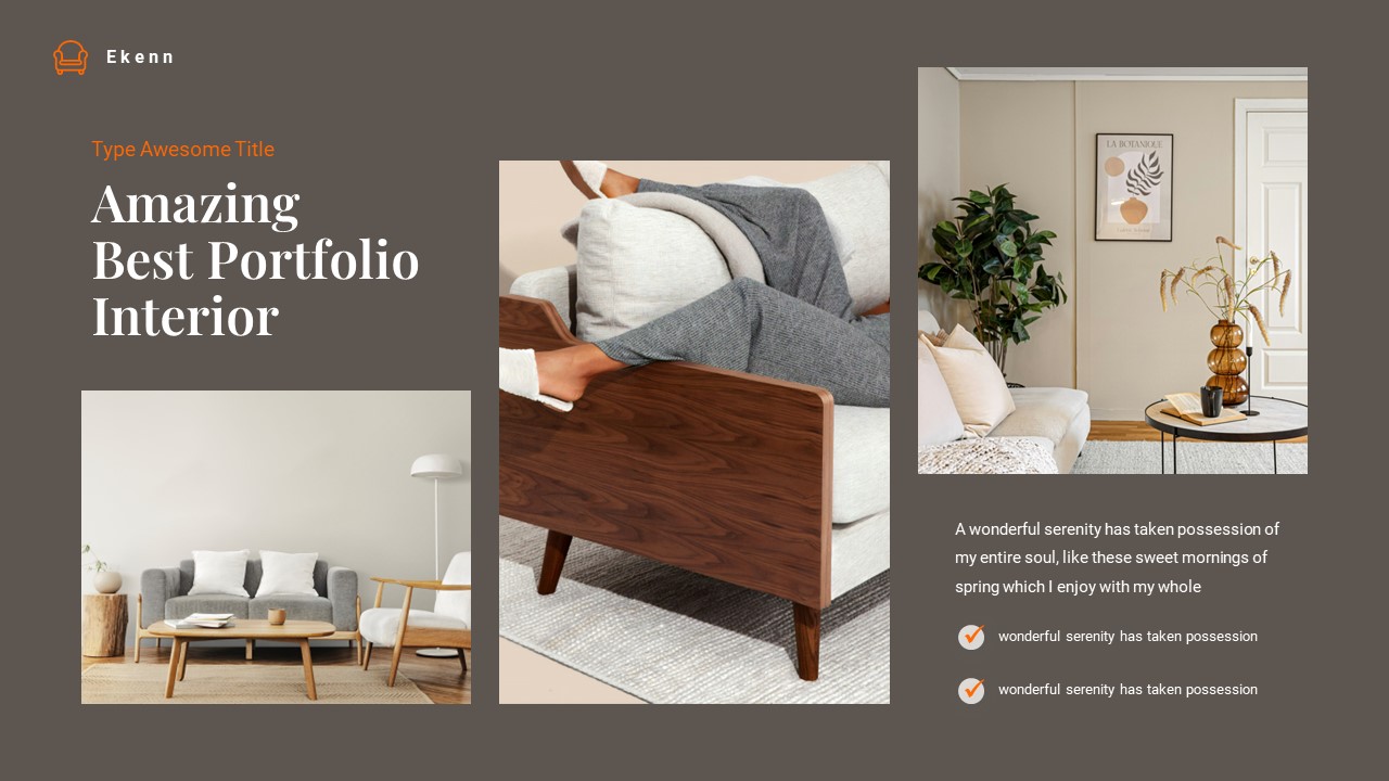 Ekenn Modern Interior Design PowerPoint Template, Presentation Templates