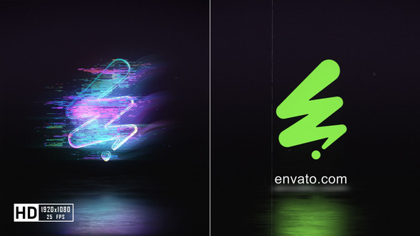 Neon Glitch Logo Reveal Logo Stings template preview