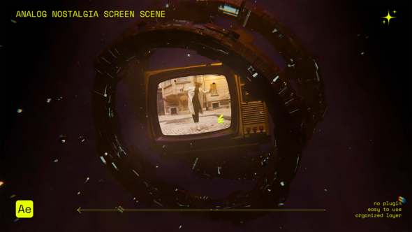 Analog Nostalgia Screen Scene Mockup Video Displays template preview