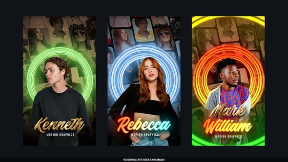 Neon Photo Poster Stories Openers template preview