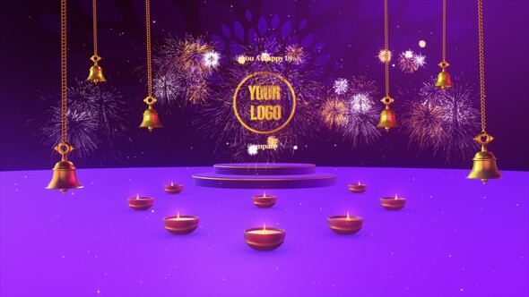 Happy Diwali Intro Logo Stings template preview