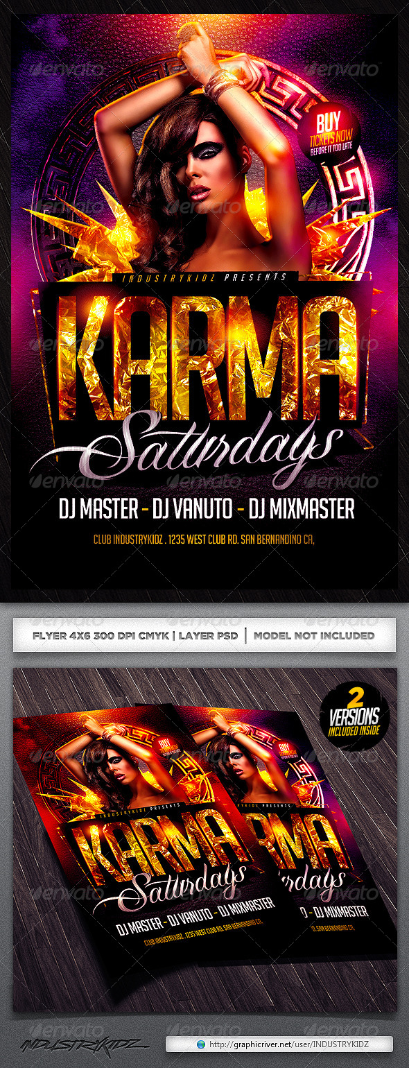 Karma Flyer Template - Clubs & Parties Events
