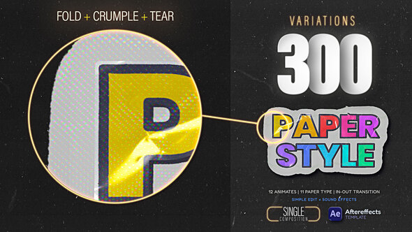 Crumpled Paper Fold Transition Maker Elements template preview