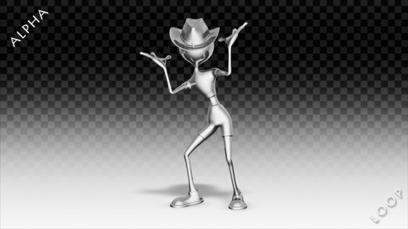 3D Silver Man - Cartoon Grease Dance alt