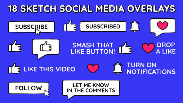 Sketch Social Media Overlays Elements template preview