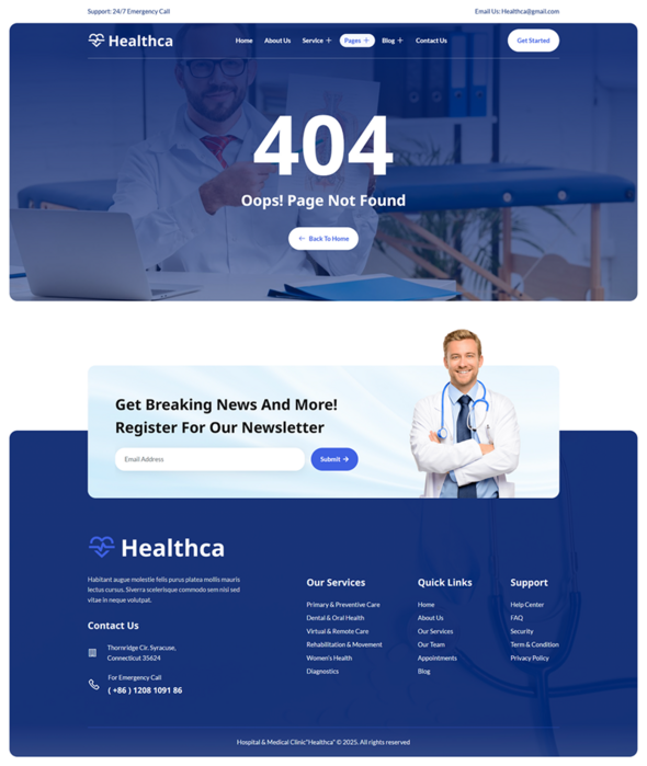 Healthca - Hospital & Medical Clinic Elementor Template Kit