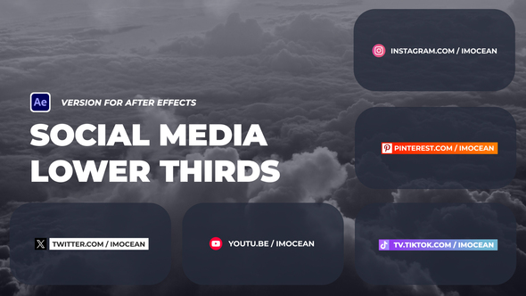 Colorful Social Media Lower Thirds Elements template preview