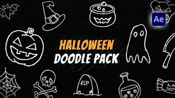 Halloween Doodle Pack Elements template preview