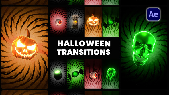 Halloween Vertical Transitions Elements template preview