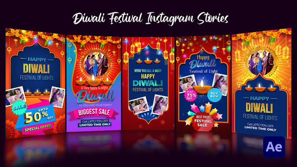 Diwali festival Stories Openers template preview
