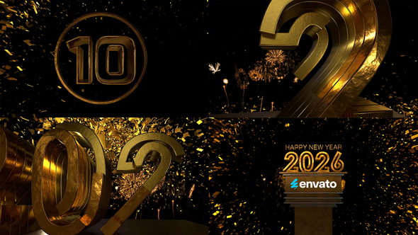 New Year Countdown 2026 Elements template preview